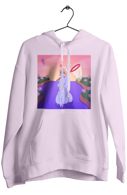 Чоловіче худі з принтом "Фіолетова Дівчина На Полюванні". Гола, дівчина, сачок. 2070702