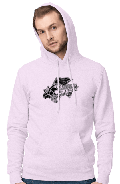 Чоловіче худі з принтом "Автомобіль". Автомобіль, імпала, класика, лоурайдер, шевроле. 2070702
