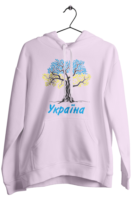 Men`s hoodie with prints Blue yellow tree Ukraine. Blue yellow tree, symbol of ukraine, ukraine, ukrainian symbols, ukrainian tree. 2070702