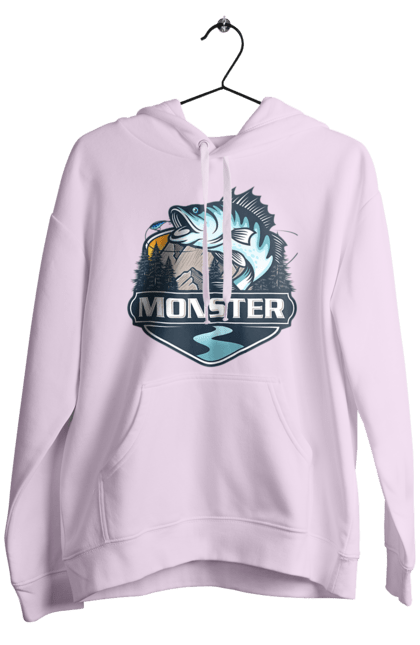 Чоловіче худі з принтом "Рибалка". Монстер, рибак, рибалка, хоббі. 2070702