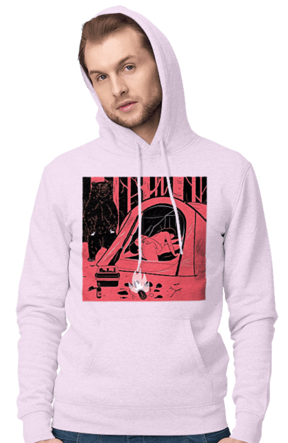 Чоловіче худі з принтом "69 В Палатці". 69, ведмідь, ліс, палатка, секс. 2070702