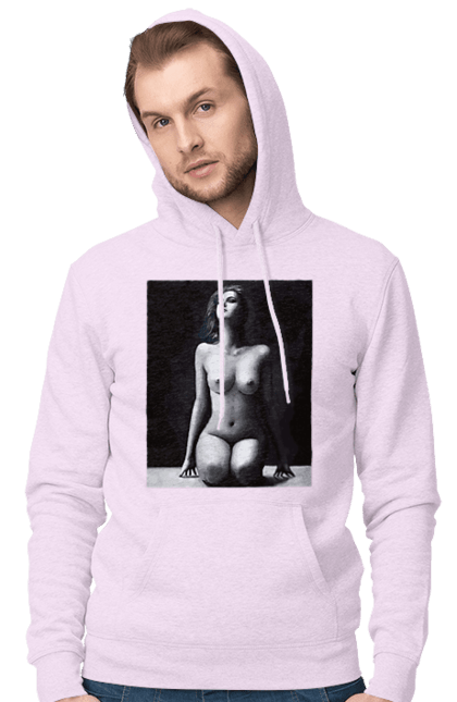 Чоловіче худі з принтом "Краса тіла". Вигини жіночого тіла, грація тіла, груди, жіноче тіло, жіночі груди, краса тіла. 2070702