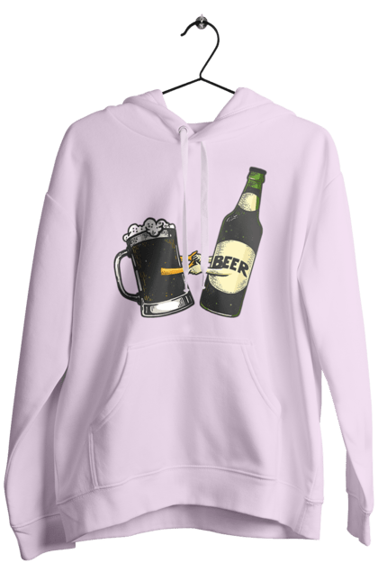 Men`s hoodie with prints Bottle Of Beer With A Glass Of Beer. Beer, bottle, wineglass. 2070702