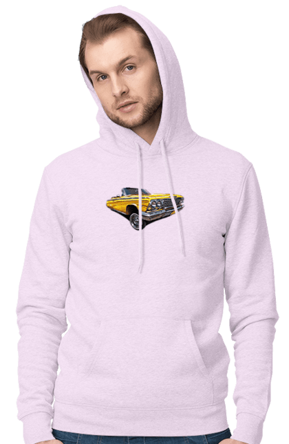 Men`s hoodie with prints Car. Car, chevrolet, classic, impala, lowrider. 2070702