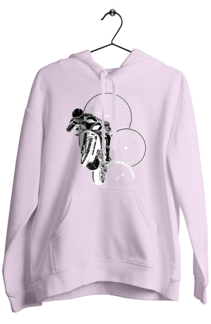 Men`s hoodie with prints Motorcycle And Speed White. Moto, motorcycle, speed. 2070702