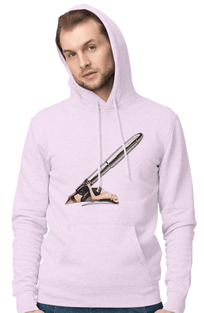 Чоловіче худі з принтом "Великий Патрон". Дівчина, куля, патрон. 2070702