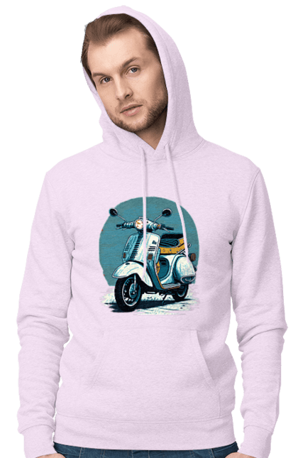 Чоловіче худі з принтом "Мопед". Відпочинок, літо, мопед, скутер, швидкість. 2070702