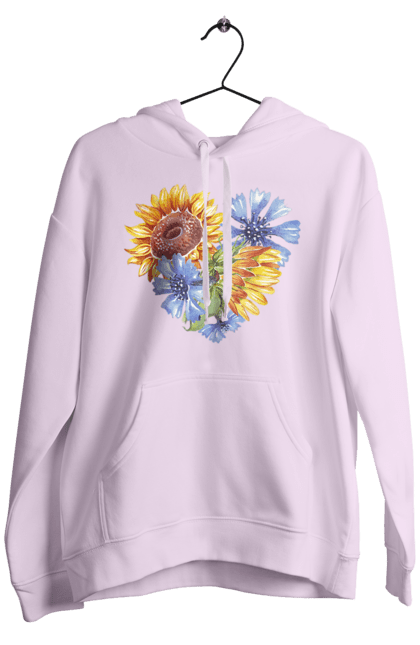 Чоловіче худі з принтом "Серце соняшники та фіалки". Квіти, люблю україну, любов, серце, соняшник, україна, фіалки. 2070702