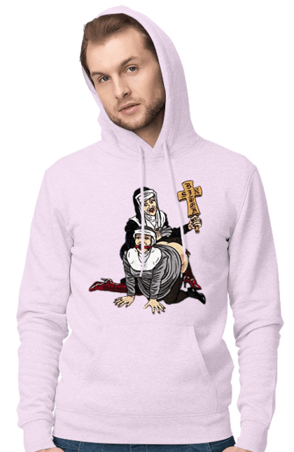 Чоловіче худі з принтом "Монашки БДСМ". Бдсм, крута, модна, молодіжна, плескає по дупі, рок, рольові ігри, черниці бдсм, черницю, черниця. 2070702