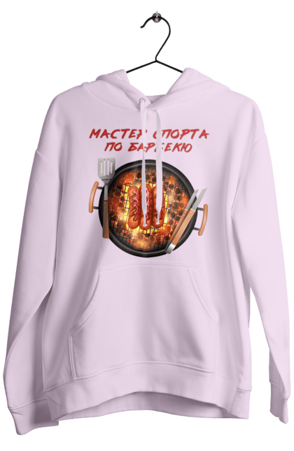 Men`s hoodie with prints Master Of Sports On Barbecue. B-b-q, master of sport, picnic, sausages. 2070702