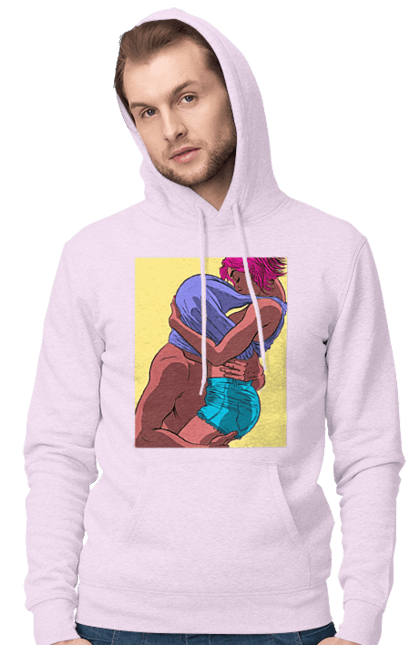 Чоловіче худі з принтом "Чоловік Під Майкою У Дівчата". Пристрасть, сиськи. 2070702