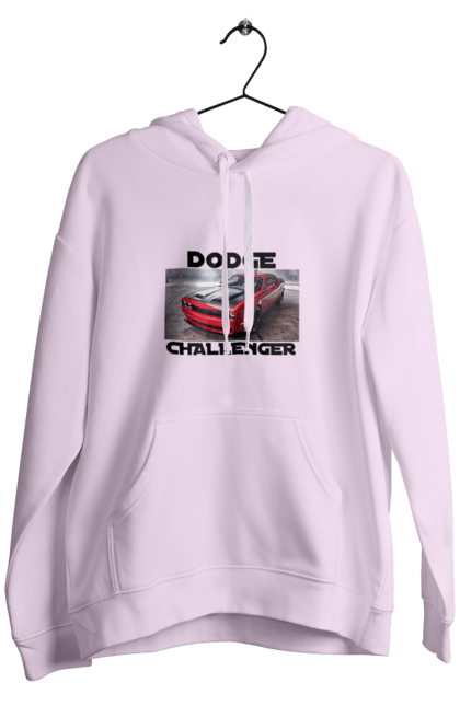 Men`s hoodie with prints Dodge challenger. An american legend, auto, car, classic car, cult car, dodge challenger, oil car, powerful car. 2070702