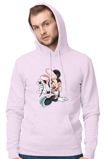 Мужское худи с принтом Минни Маус. Mickey mouse, minnie mouse, дисней, микки, микки маус, минни маус, мультфильм. 2070702