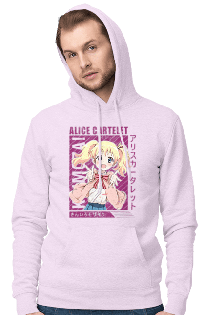 Men's hoodie with prints Kiniro Mosaic Alice Cartelet. Alice, alice cartelet, anime, gold mosaic, kiniro mosaic, kinmoza, manga. 2070702