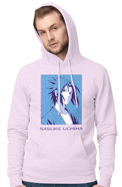 Men's hoodie with prints Naruto Sasuke Uchiha. Anime, manga, naruto, sasuke, sasuke uchiha, team 7, team number 7, uchiha. 2070702