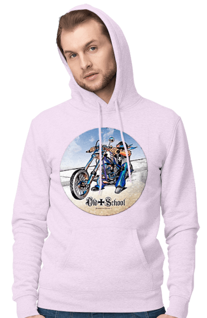 Чоловіче худі з принтом "Old school". Авто мото, виконавці, мотоцикл, музична група, рок група, старе загартування. 2070702
