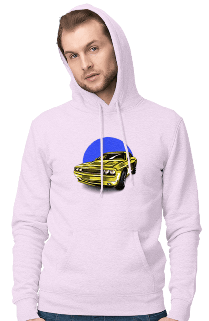Чоловіче худі з принтом "Український спорткар". Авто, додж челенджер, маслкар, машина, потужне авто, спорткар, український спорткар, швидкість. 2070702