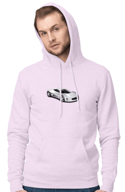Чоловіче худі з принтом "Авто.1". Авто, графіка, спортивне авто, фото, чорно-біле зображення. 2070702
