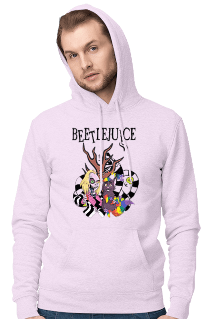 Men's hoodie with prints Beetlejuice. Beetlejuice, comedy, ghost, horror, movie, tim burton, warner bros. 2070702