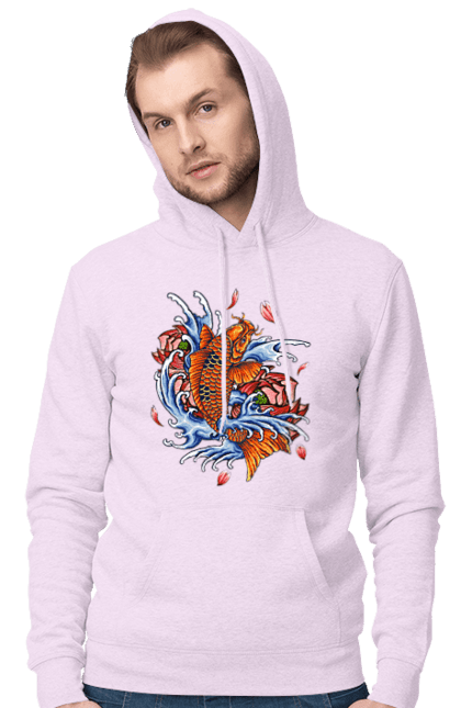 Чоловіче худі з принтом "Риба і хвилі". Ryba, квітка, хвиля. 2070702