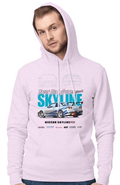 Чоловіче худі з принтом "Nissan Skyline". Nissan, nissan skyline, skyline, авто, автомобіль, ніссан, скайлайн. 2070702