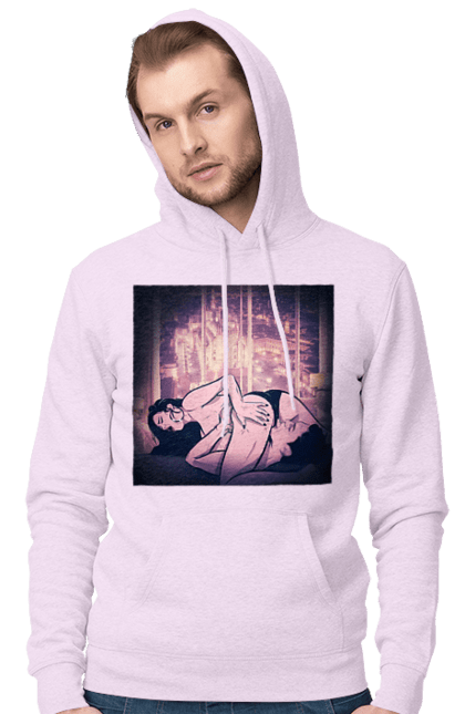 Чоловіче худі з принтом "Дорослі Ігри На Тлі Міста". Гола, кохання, лизати, трусики. 2070702