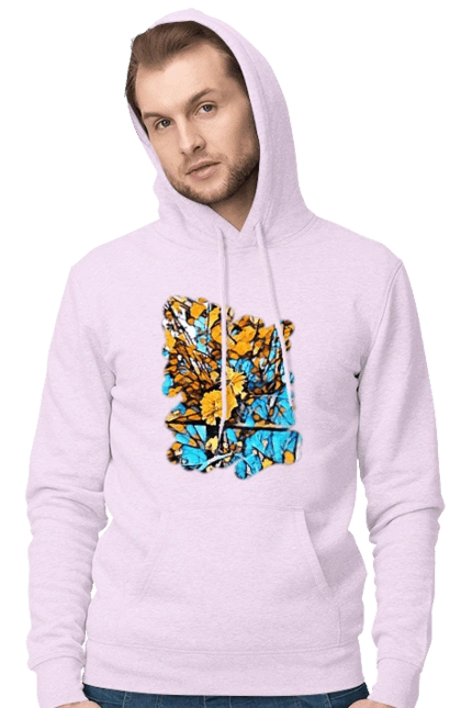 Yellow flowers on a blue background