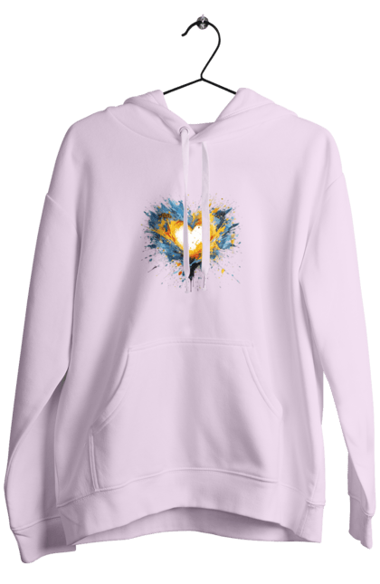 Men`s hoodie with prints Patriot heart. Heart, patriotic, ukraine, ukrainian, ukrainian flag. 2070702