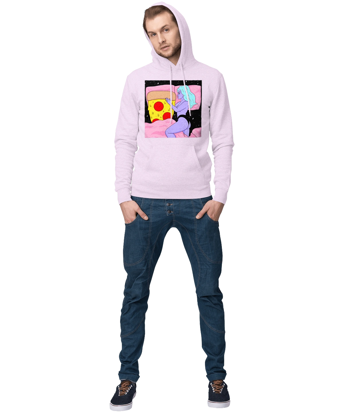 Фиолетовая Девушка И Пицца