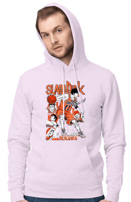 Men's hoodie with prints Slam Dunk Kaede Rukawa. Anime, basketball, comedy, kaede rukawa, manga, school, shonen, slam dunk, sports anime. 2070702