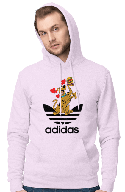 Чоловіче худі з принтом "Adidas Скубі Ду". Adidas, scooby doo, scooby-doo, адідас, мультсеріал, серіал, скубі ду, скубі-ду, собака. 2070702