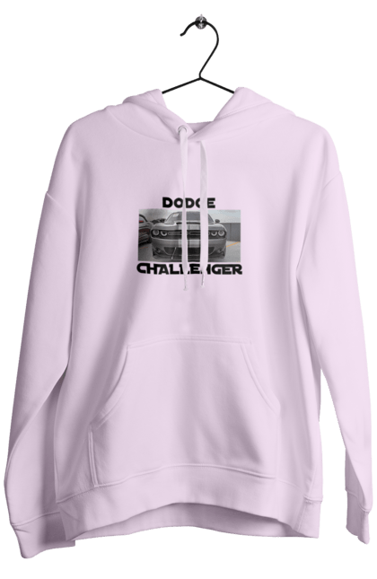 Men`s hoodie with prints Dodge challenger. An american legend, car, cult car, dodge challenger, oil car, powerful car. 2070702