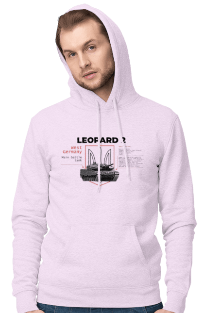 Men`s hoodie with prints Leopard 2. Industrious, leopard 2, tank, weapon. 2070702