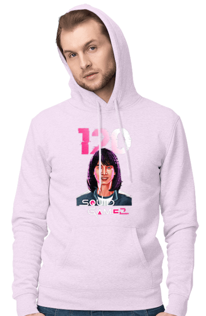 Men`s hoodie with prints Squid Game Cho Hyun ju. 120, cho hyun-ju, netflix, player 120, squid game, tv series. 2070702