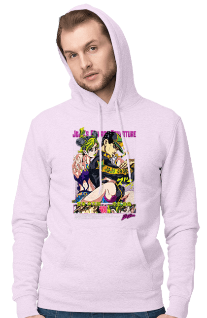 Men's hoodie with prints JOJO Jolyne Cujoh. Anime, jojo, jojo`s bizarre adventure, jojo’s bizarre adventure, jolyne cujoh, manga. 2070702