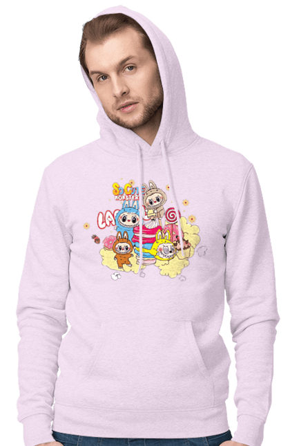 Men`s hoodie with prints Labubu. Labubu, toys, weird cute. 2070702
