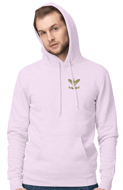 Men`s hoodie with prints Airborne assault troops of Ukraine. Army, emblem, khaki, military, soldiers. 2070702