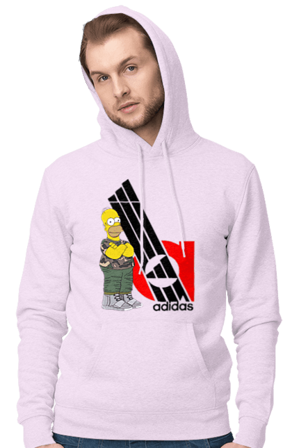 Мужское худи с принтом Adidas Гомер. Adidas, homer, simpson, адидас, гомер, мультсериал, сериал, симпсоны. 2070702