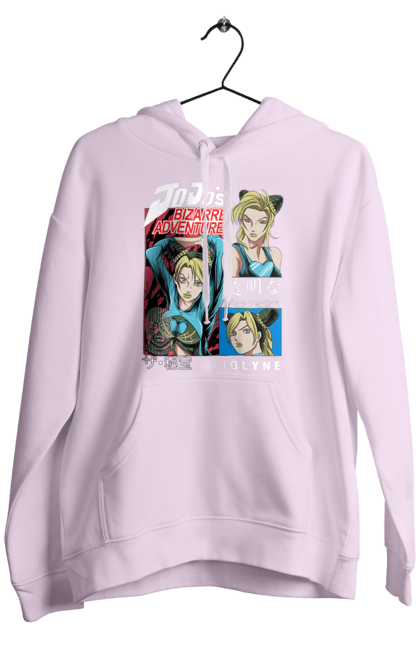 Men's hoodie with prints JOJO Jolyne Cujoh. Anime, jojo, jojo`s bizarre adventure, jojo’s bizarre adventure, jolyne cujoh, manga. 2070702