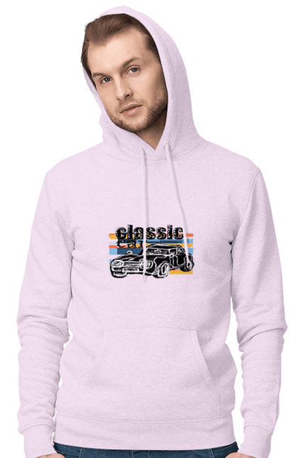 Men`s hoodie with prints Print Classic Car. Car, classic, retro car, vintage car. 2070702