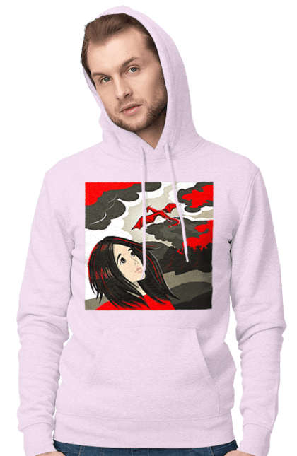 Men's hoodie with prints Girl and dragon. Dragon, fantasy, romance, young woman. 2070702