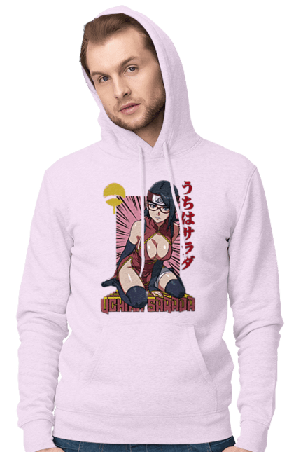 Men's hoodie with prints Boruto Sarada Uchiha. Anime, boruto, manga, sarada uchiha, tv series, uchiha. 2070702