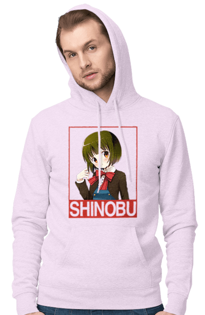 Men's hoodie with prints Kiniro Mosaic Shinobu Omiya. Anime, gold mosaic, kiniro mosaic, kinmoza, manga, shinobu, shinobu omiya. 2070702