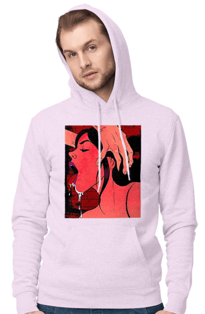 Чоловіче худі з принтом "Дівчина Смокче Зі Слиною". Секс, смоктати. 2070702