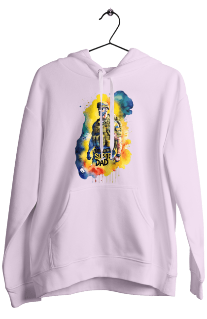 Чоловіче худі з принтом "Супер тато ЗСУ". День батька, день тата, зсу, люблю тата, супер, супер тато, супер тато зсу, тато, тато зсу, україна. 2070702