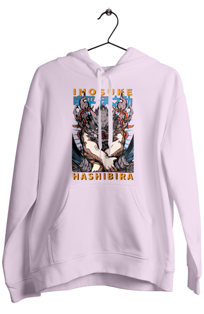 Men's hoodie with prints Demon Slayer Inosuke. Anime, demon slayer, inosuke, inosuke hashibira, kimetsu no yaiba, manga. 2070702