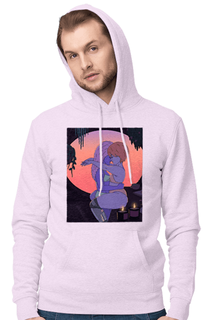 Чоловіче худі з принтом "Фіолетові Дівчата Обіймаються". Захід, обійми. 2070702