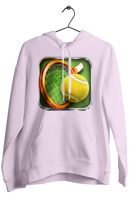 Чоловіче худі з принтом "Теніс". Великий теніс, гравці, лондон, м`яч, призовий фонд, ракетка, спонсор, турнір на ґрунті, турнір на траві, турнірна сітка. 2070702