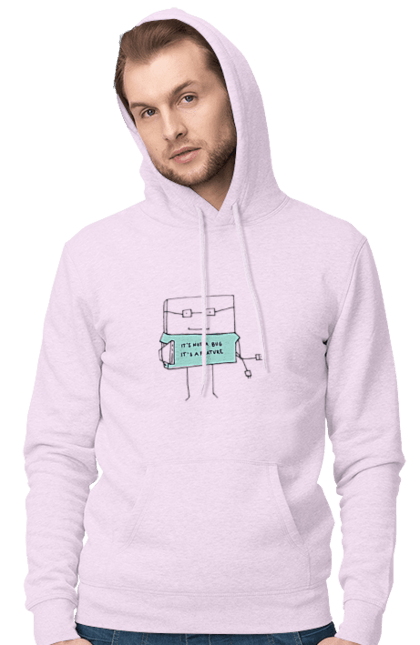 Чоловіче худі з принтом "Це не баг це фіча". Angular, c, css, html, it, javascript, jquery, php, python, react, svelt, vue, айтишник, айті, гумор, код, кодувати, прогер, програміст, програмісти, ти ж, ти ж програміст, тиж програміст. 2070702