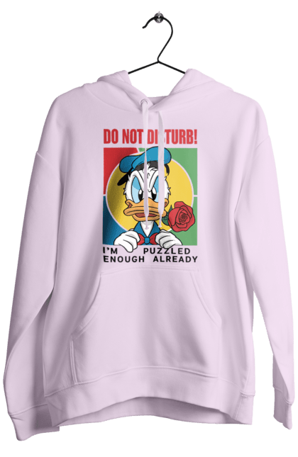 Чоловіче худі з принтом "Дональд Дак Не турбувати!". Disney, do not disturb, donald duck, дісней, дональд дак, мультсеріал, мультфільм, не турбувати. 2070702